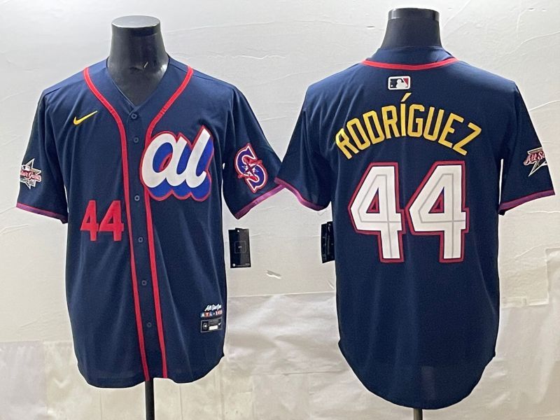 Men 2025 Seattle Mariners #44 Rodriguez dark Blue All star Nike MLB Jersey style 05